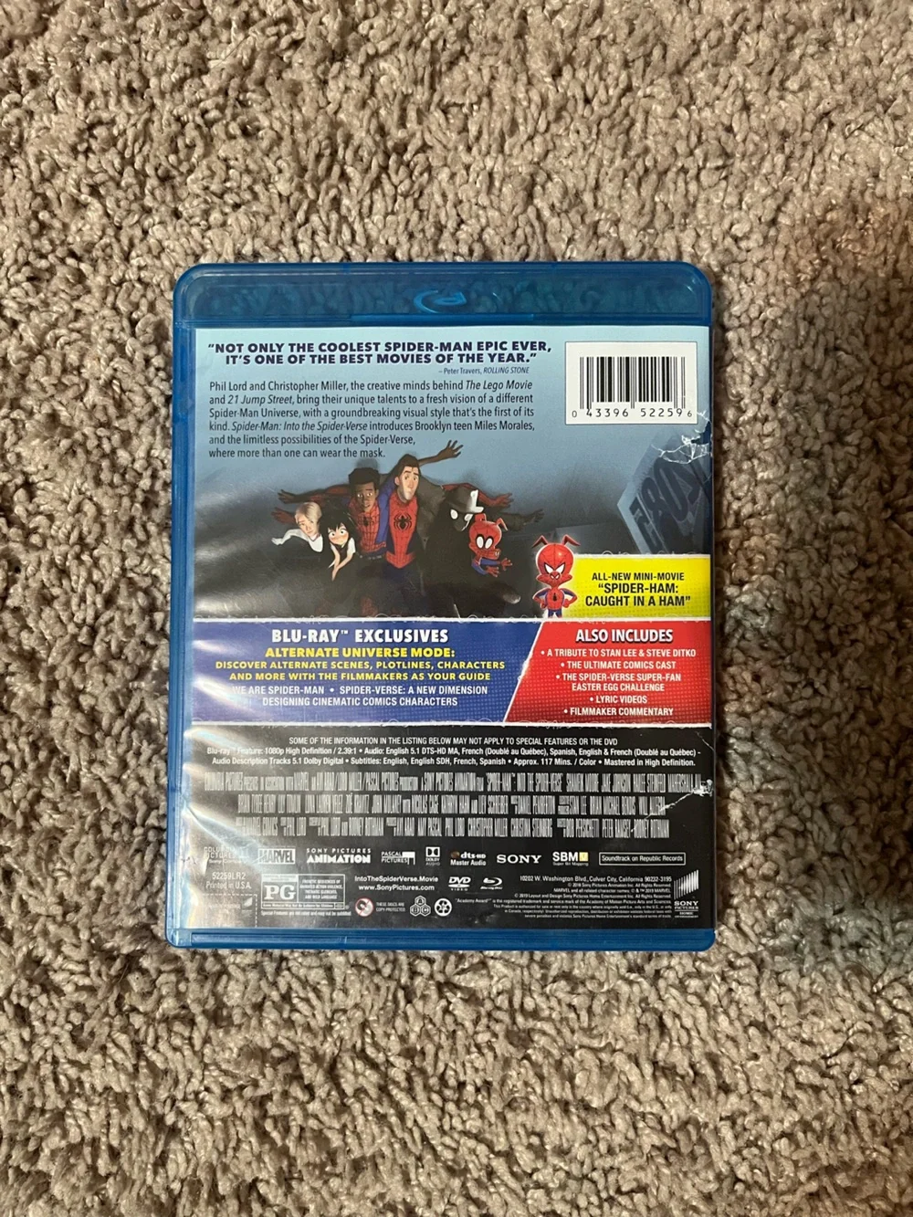 Sony Spider-Man: Into the Spider-Verse Blu-ray Case - Blue